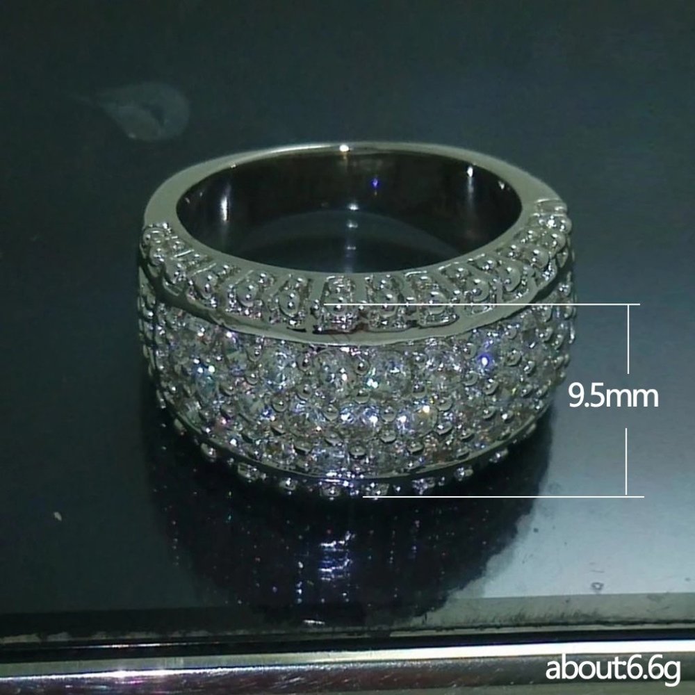 🔥925 Silver Plated Luxury Fashionable CZ Wedding Ring, MARR9464 - Picture 3 of 3